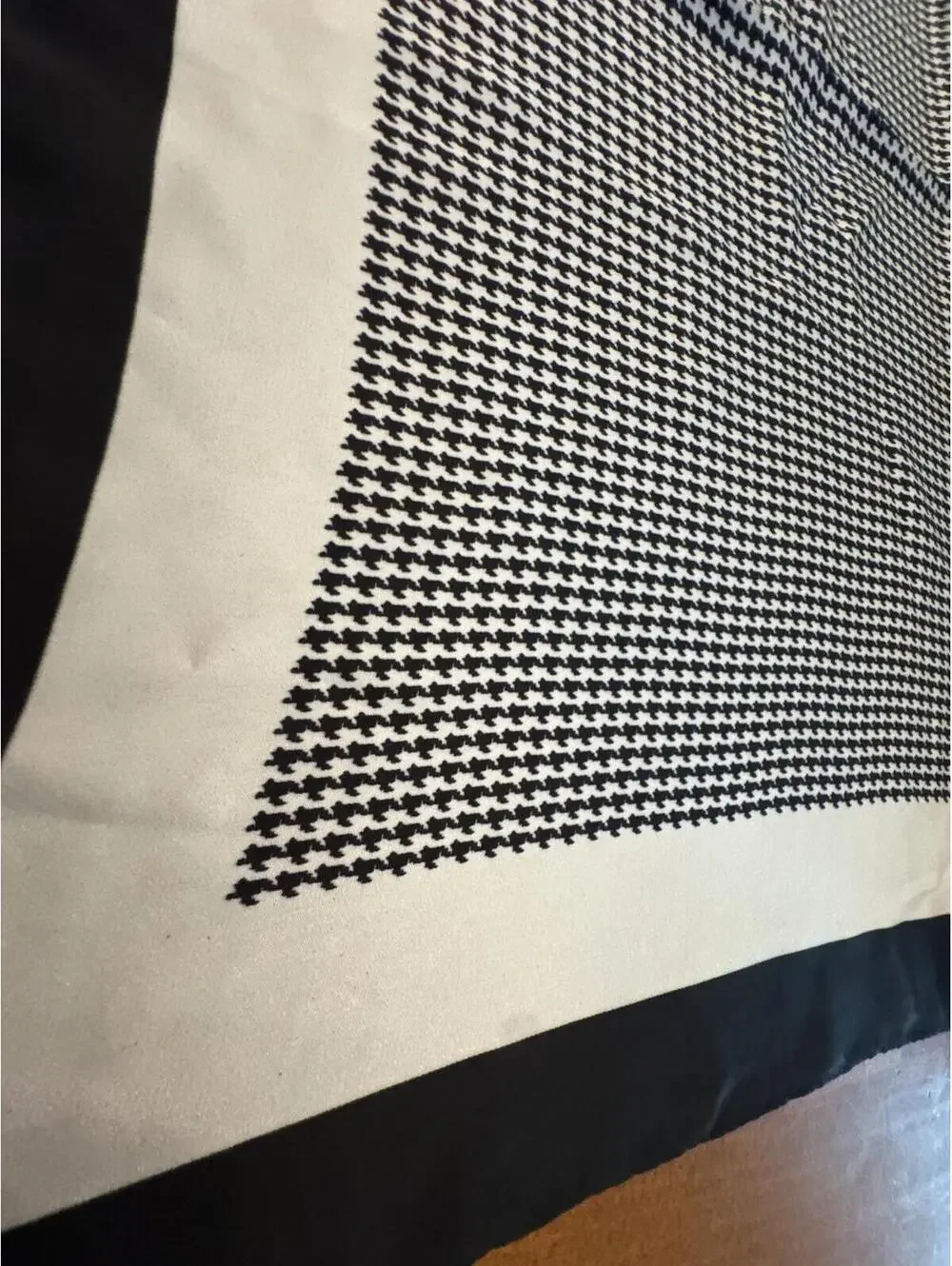 Black and White Houndstooth Pattern Square Scarf
